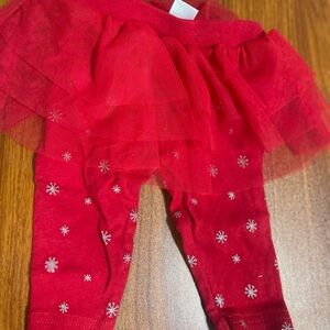 Carter's Red Diaper Cover Leggings with Tutu Style
